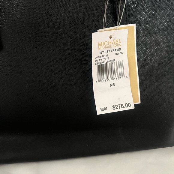 NWT Jet Set Travel Multifunction Saffiano Leather Tote, Black - Picture 8 of 11